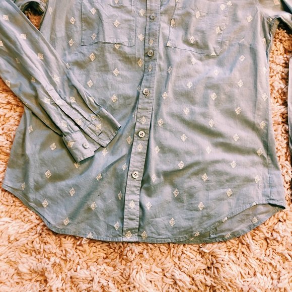 Ann Taylor Loft Blue The Softened Shirt Button Up - Picture 4 of 8